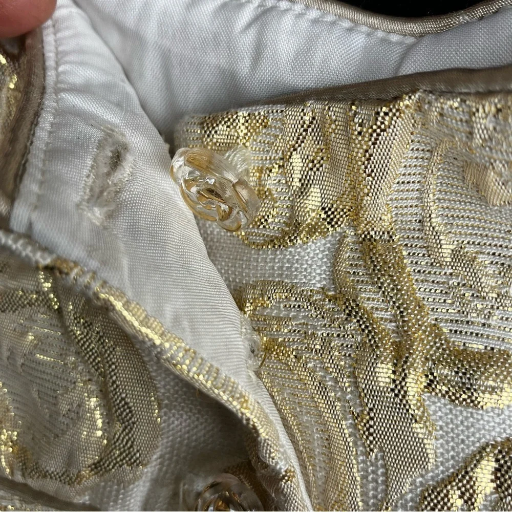 EUC Heirloom Polly‎ Finders Gold Rose Brocade Dress 6-9 Mo Holiday Festive